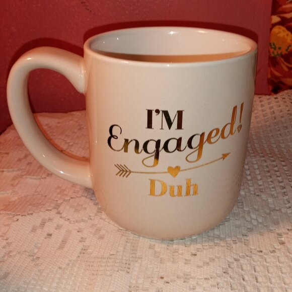 ENGAGEMENT AND CONGRADULATIONS COLORFUL KITCHEN COFFEE AND TEA LOT OF 2 MUGS - Picture 3 of 12